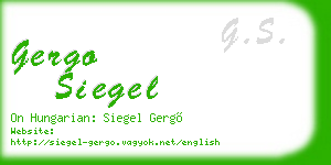 gergo siegel business card